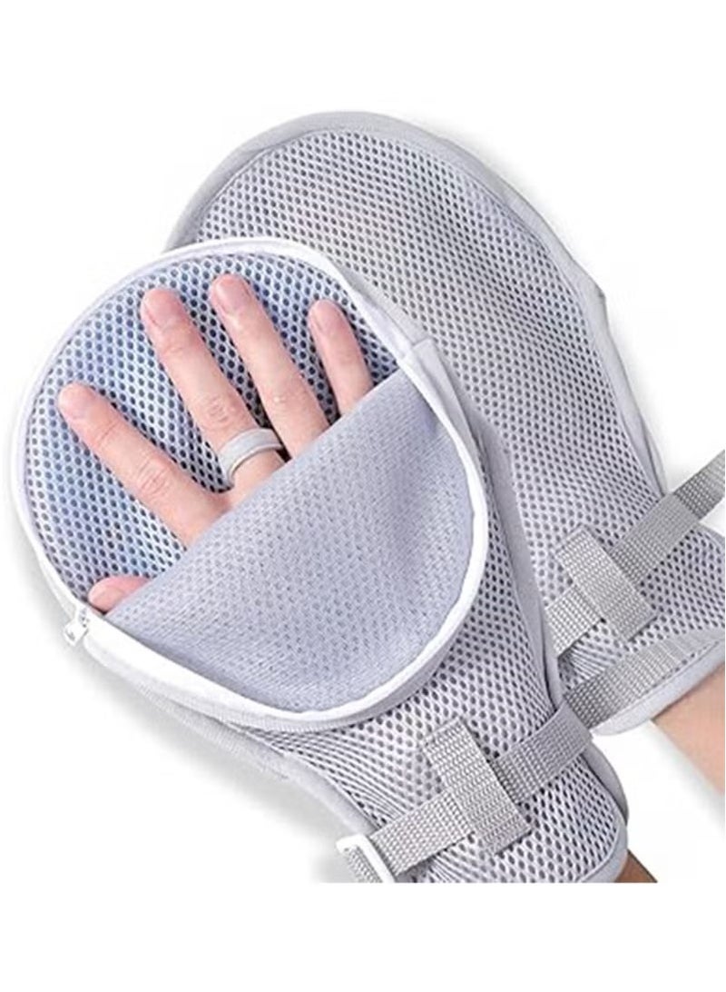 Realfrog Medical Restraint Gloves - 2Pcs, Hand Protective Gloves for Dementia Patients or Elderly, Autistic Child Hand Protective Gloves Zip-Up for Dementia Patients or Elderly， Bed Restraints Mitts，Limb Holder，Movement Limited Ties for Big Hands  - Image 1