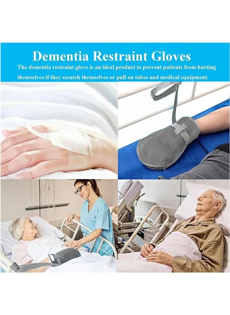 Realfrog Medical Restraint Gloves - 2Pcs, Hand Protective Gloves for Dementia Patients or Elderly, Autistic Child Hand Protective Gloves Zip-Up for Dementia Patients or Elderly， Bed Restraints Mitts，Limb Holder，Movement Limited Ties for Big Hands  - Image 5