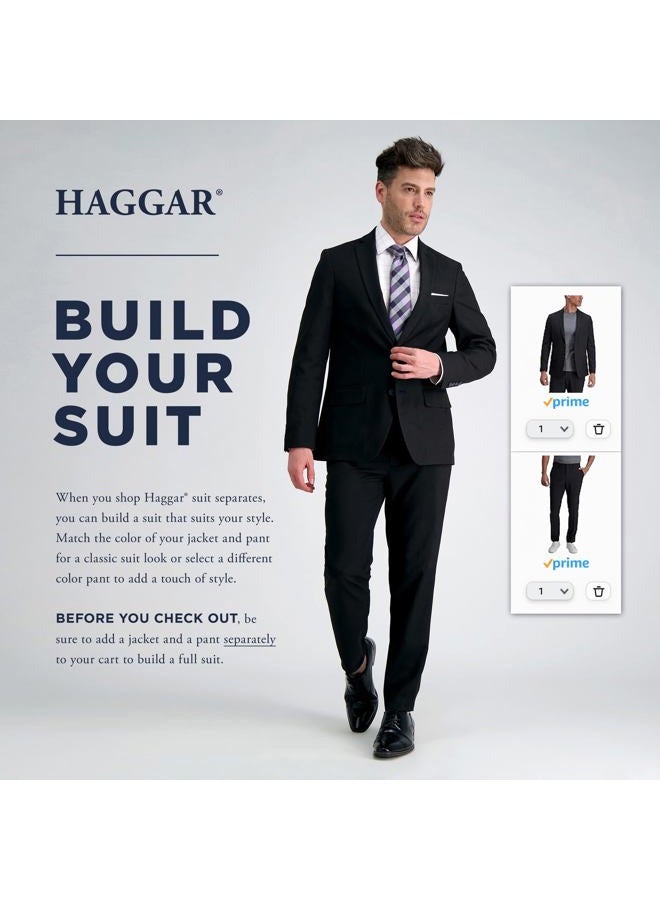 Haggar Men's Premium Performance Stretch Stria 2-Button Suit Separate Coat, Black, 46 Regular - Image 4