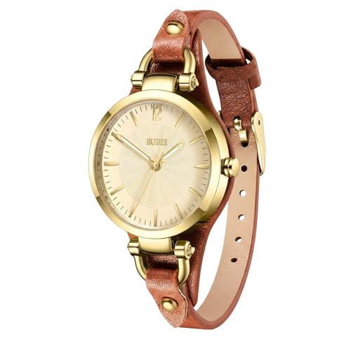BUREI Women Watches Simple Leather Strap Watch Luxury Quartz Watches Small Thin Ladies Watch Bracelet Band Wristwatch Relogio Feminino Gifts for Women - Image 1