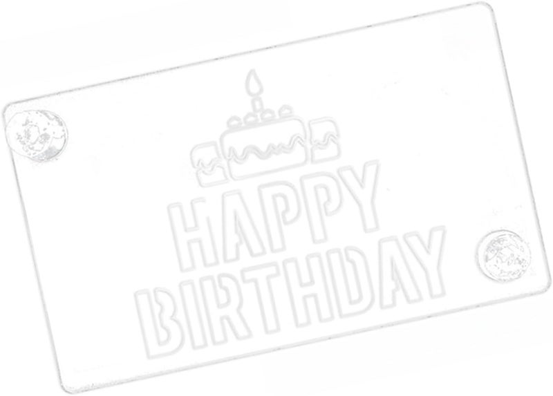 Happy Birthday Cake Stencil Template For Baking Decorating Biscuits Bread - Image 1