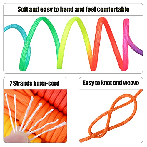 MONOBIN 50 Colors Paracord Combo Kit with Instruction - Multifunction Parachute Cord and Complete Accessories for Making Paracord Bracelets, Lanyards, Dog Collars (50Colors-A) - Image 4