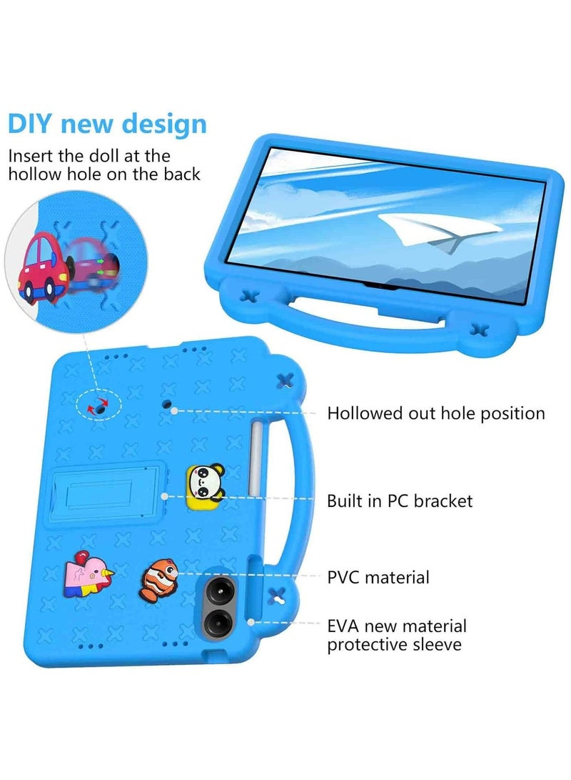 Fankalo Kids Case for Xiaomi Redmi Pad Pro/ Xiaomi Poco Pad 12.1 Inch 2024, Durable Lightweight Shockproof Case with Pen Holder, Handle Stand, Sky Blue - Image 2