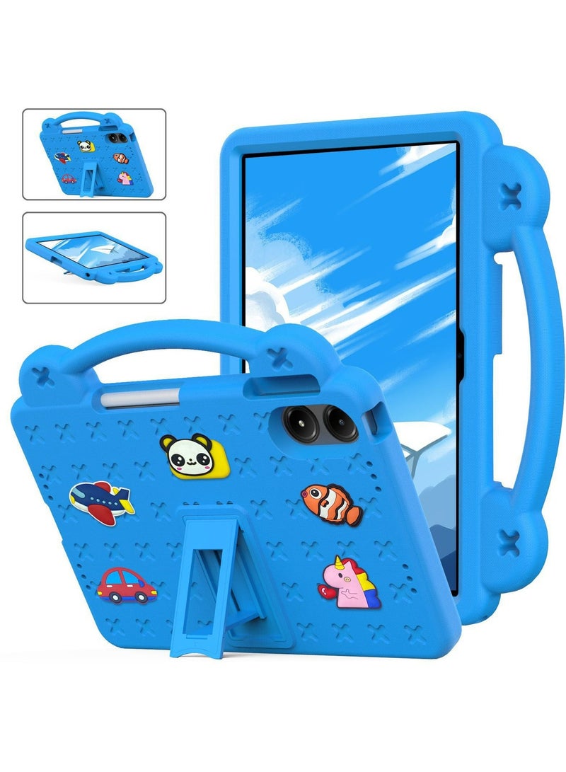 Fankalo Kids Case for Xiaomi Redmi Pad Pro/ Xiaomi Poco Pad 12.1 Inch 2024, Durable Lightweight Shockproof Case with Pen Holder, Handle Stand, Sky Blue - Image 1
