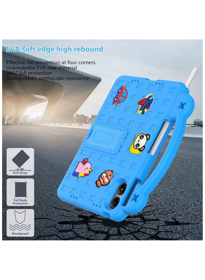Fankalo Kids Case for Xiaomi Redmi Pad Pro/ Xiaomi Poco Pad 12.1 Inch 2024, Durable Lightweight Shockproof Case with Pen Holder, Handle Stand, Sky Blue - Image 5