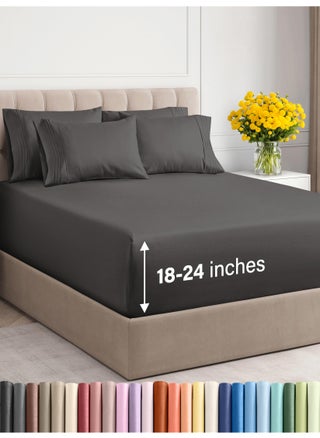 Extra Deep Twin XL Sheet Set - 4 Piece Breathable & Cooling Sheets - Hotel Luxury Bed Sheets Set - Easy & Secure Fit - Soft  Wrinkle Free & Comfy Sheets Set - Charcoal Sheet Set w/Extra Deep Pockets - pzsku/Z0E882F668BB5E240C2A6Z/45/1749650412/588f01b6-1c47-4a0c-a95f-b350be9e44d5