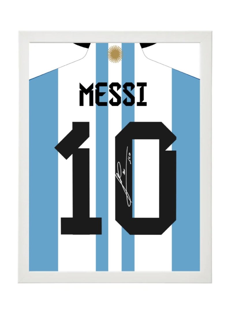 Boomah Accessories Set of 4, Lionel Messi Autographed Jerseys Collection Poster with Frame 30x40cm - Image 3