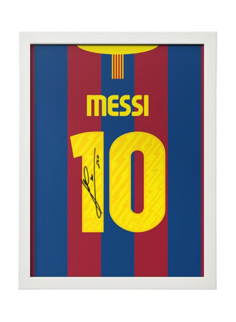 Boomah Accessories Set of 4, Lionel Messi Autographed Jerseys Collection Poster with Frame 30x40cm - Image 2