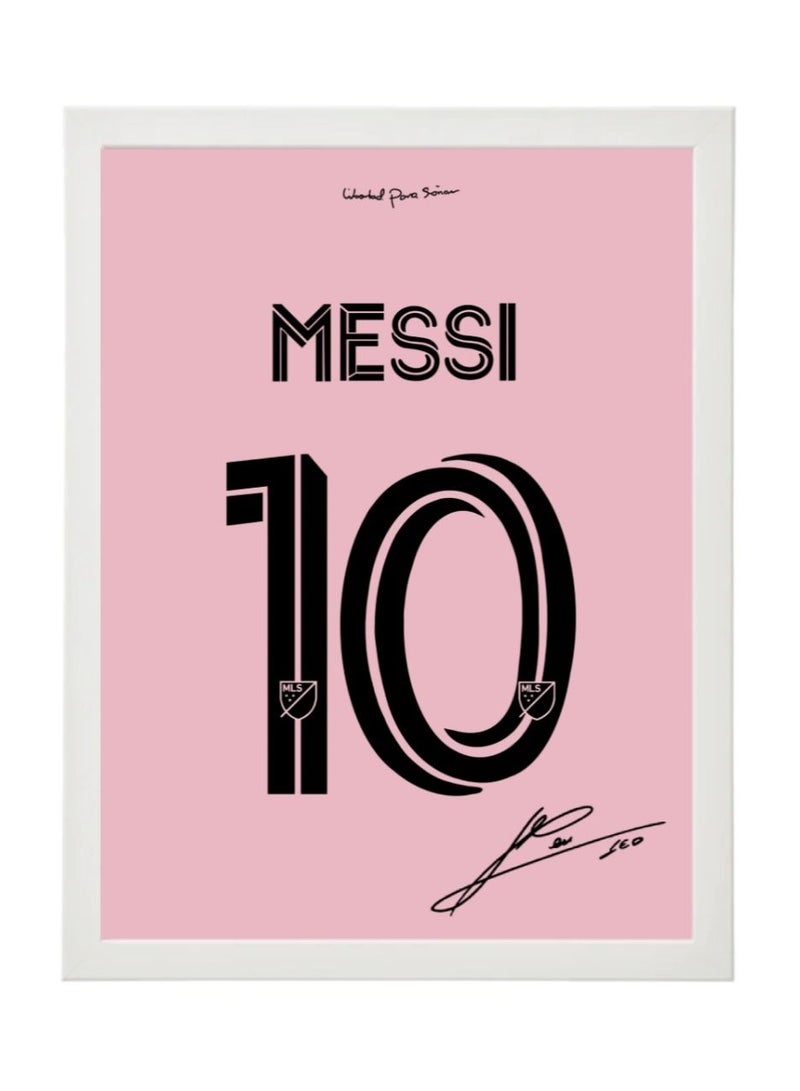 Boomah Accessories Set of 4, Lionel Messi Autographed Jerseys Collection Poster with Frame 30x40cm - Image 5