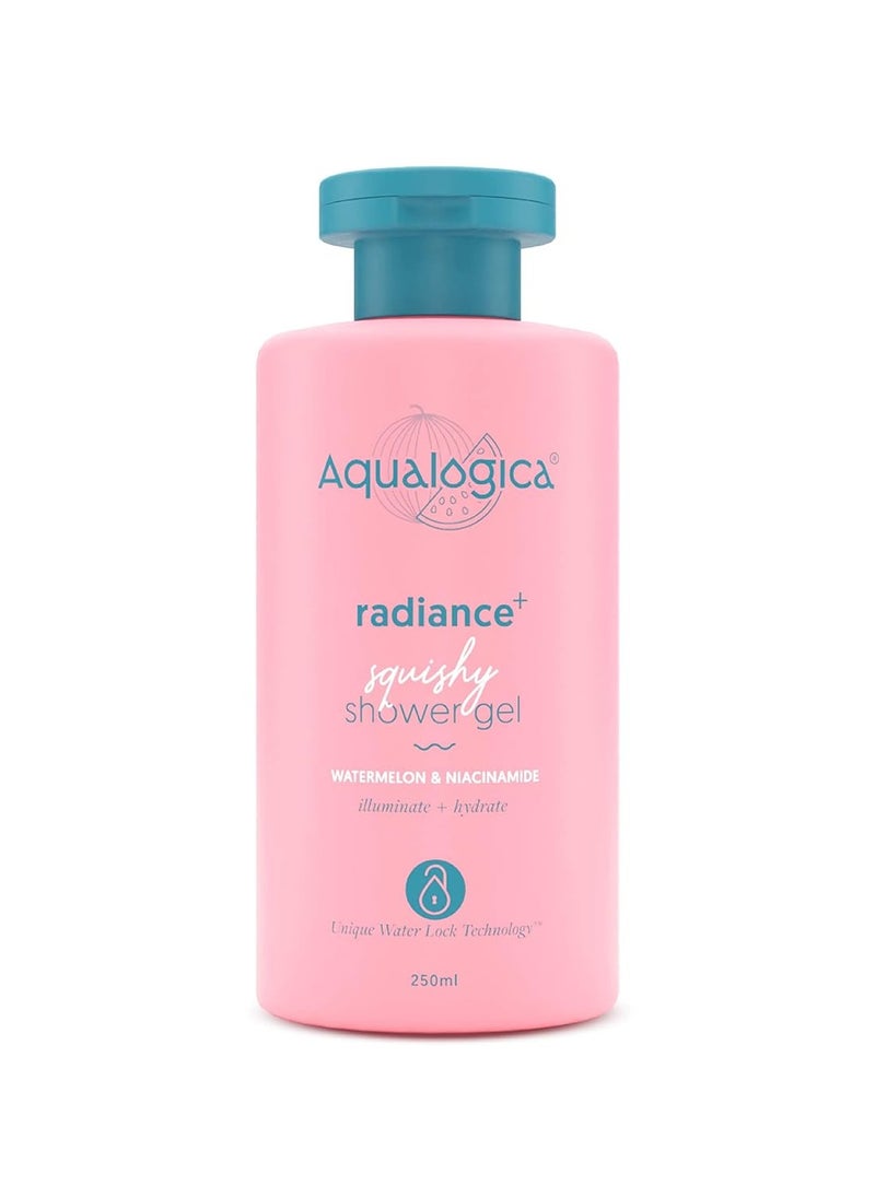 Aqualogica Aqualogica Body Wash Radiance Squishy Shower Gel with Watermelon Niacinamide for Deeply Cleansed 250ml  - Image 1