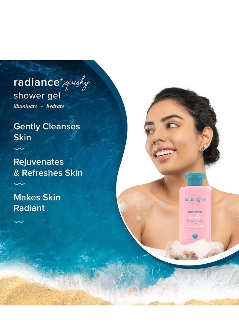 Aqualogica Aqualogica Body Wash Radiance Squishy Shower Gel with Watermelon Niacinamide for Deeply Cleansed 250ml  - Image 4