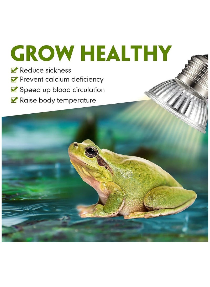 3Pack 25W UVA+UVB Bulbs Heat and Light for Reptiles Amphibian Tanks Terrariums Cages Lamp Basking Heater Replacement Works with Various Fixtures - Image 2