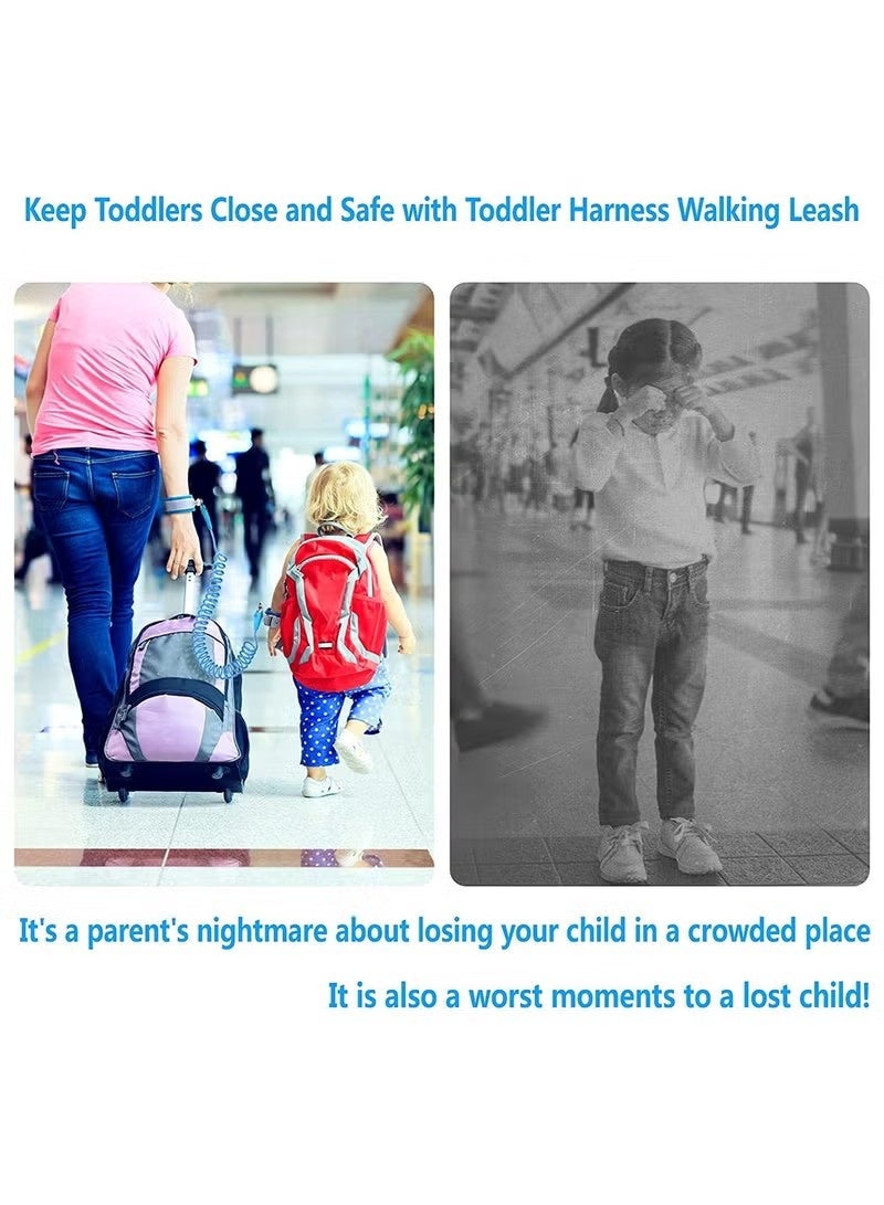 Toddler Safety Harness Walking Leash, Anti Lost Wrist Link, Child Leash Secure Harness with Key Lock, Safety Wrist Leash for Kids Baby Boys and Girls 5 feet (blue) - Image 4