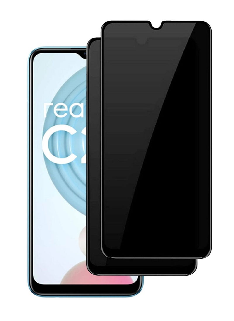 Super 2 Pieces Tempered Glass Screen Protector Anti-Spy Privacy Designed For Realme C30s  Full Screen Coverage And Bubble Free - Image 1