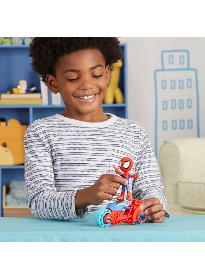 Spidey and His Amazing Friends Marvel Action Figure with Toy Motorcycle, Preschool Toys for 3 Year Old Boys Girls Up - Image 4