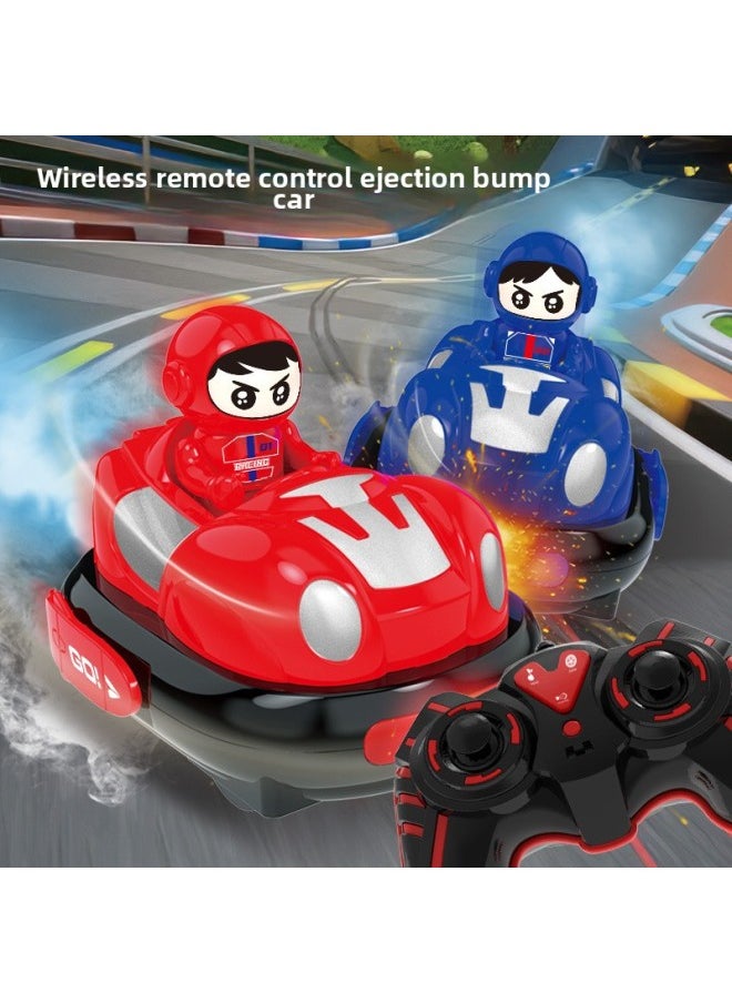 Generic Bumper Car Remote Control Car Double Battle Parent-child Children's Racing Drift Off-road Electric Carting Car Toy Boy-Color:Four-player Battle Version [egg Boy Bump Car-blue + Red] Gift Box-Scale:2 Sets Of Body Batteries [90 Minutes Of Battery Life] Free 2 Remote Control Batteries  - Image 2