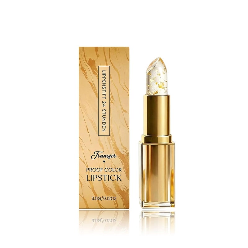 Color Changing Lipstick for Women, Ph Adjusting Gold Foil Clear Lip Gloss, Long-Lasting Hydration, Deep Nourishment for Mature Lips, Gift for Healthy-Looking Smile (1PC) - Image 1