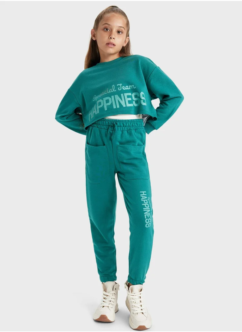 DeFacto Kids Text Print Sweatshirt