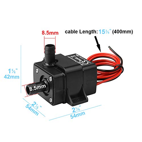 MOUNTAIN_ARK 2 Pack DC 12V Mini Submersible Water Pump 63 GPH for Aquarium, Fish Tank, Hydroponic, Fountain, Water Feature - Image 5