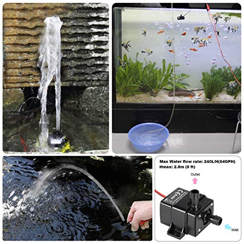 MOUNTAIN_ARK 2 Pack DC 12V Mini Submersible Water Pump 63 GPH for Aquarium, Fish Tank, Hydroponic, Fountain, Water Feature - Image 2