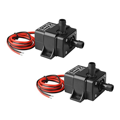 MOUNTAIN_ARK 2 Pack DC 12V Mini Submersible Water Pump 63 GPH for Aquarium, Fish Tank, Hydroponic, Fountain, Water Feature - Image 1
