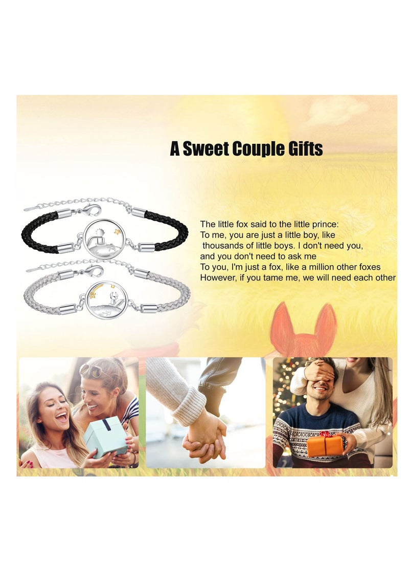 Generic - Couples Bracelets, Matching Couple Bracelets for Boyfriend Girlfriend Men Women Lovers Handmade Braided Relationship Connecting Bracelet Gifts for Valentine's Day Anniversary - Image 1