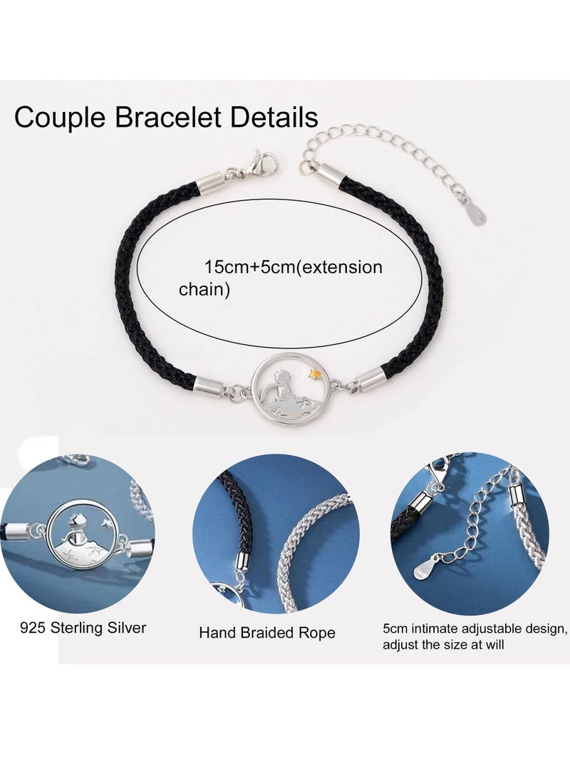 Generic - Couples Bracelets, Matching Couple Bracelets for Boyfriend Girlfriend Men Women Lovers Handmade Braided Relationship Connecting Bracelet Gifts for Valentine's Day Anniversary - Image 1