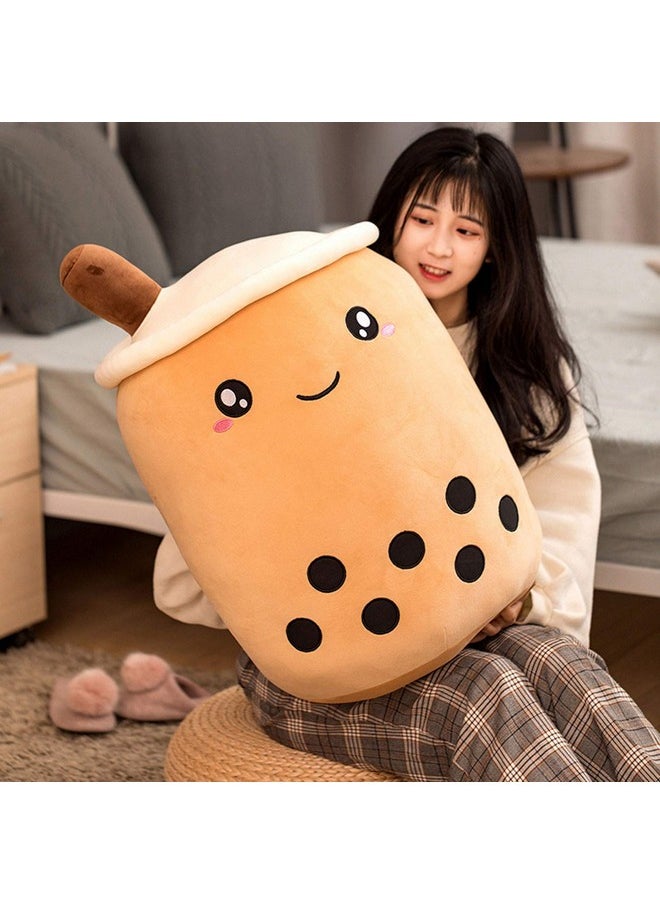 LISSO Lisso Cute Bubble Tea Plush Pillow, Stuffed Plush Toy Boba Tea Cup Toy Pillow With Suction Tubes, Pearl Milk Tea Plush Toy Pillows Gift For Kids (Brown With Open Eyes, 9.4 Inch)  - Image 5