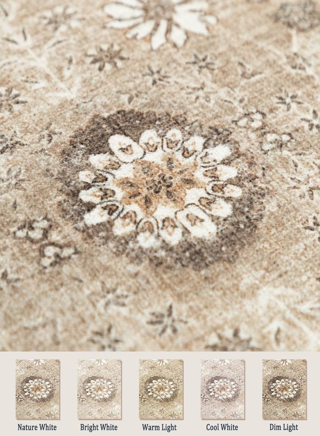 Capslpad 2x6 Hallway Runner, Brown Vintage Washable Runner Rug, Non-Slip Rubber Backing, Ultra Soft Fabric Stain Resistant Low Pile Runner Rug for Hallways, Kitchen, Entryway, Bedroom, Laundry - Image 5