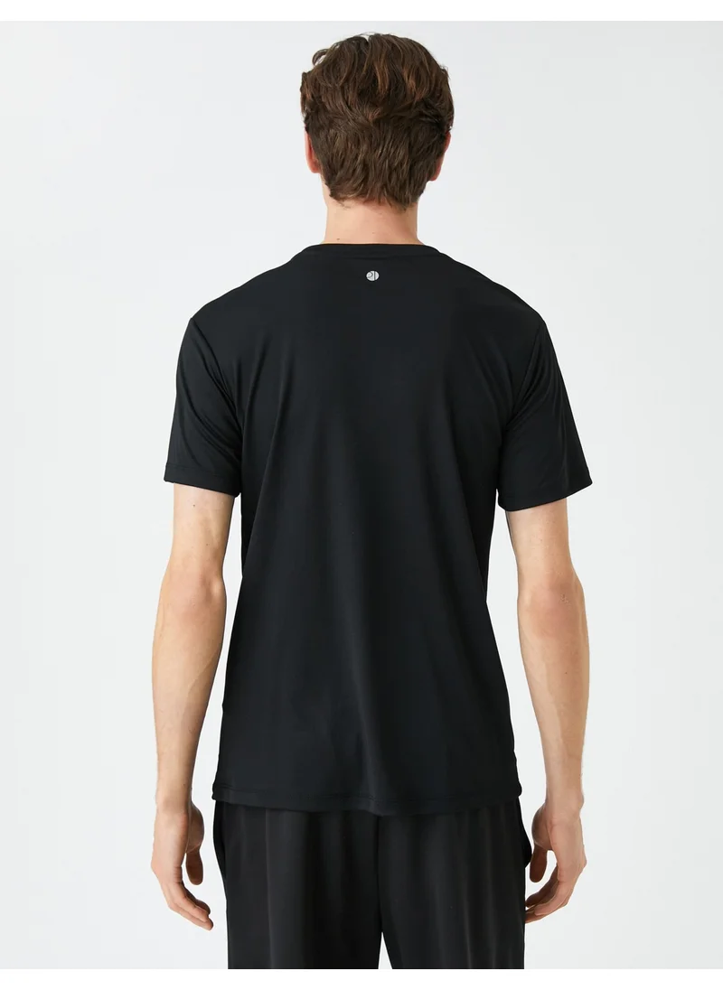 KOTON Sports T-Shirt Slogan Printed Crew Neck Short Sleeve