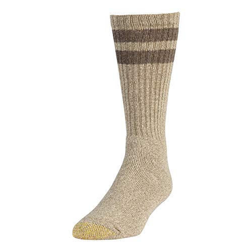 GOLDTOE Men's Harrington Crew Socks, Multipairs, Brown/Grey/Blue (6-Pairs), Large - Image 2