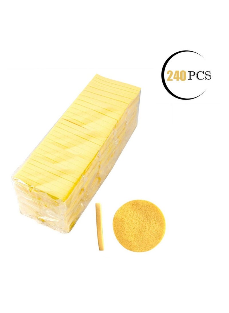 LA PERLA TECH  240 قطعة من إسفنجات الوجه المضغوطة لتنظيف الوجه - إسفنجات وجه صديقة للبيئة - إسفنجات مكياج مستديرة - Image 1