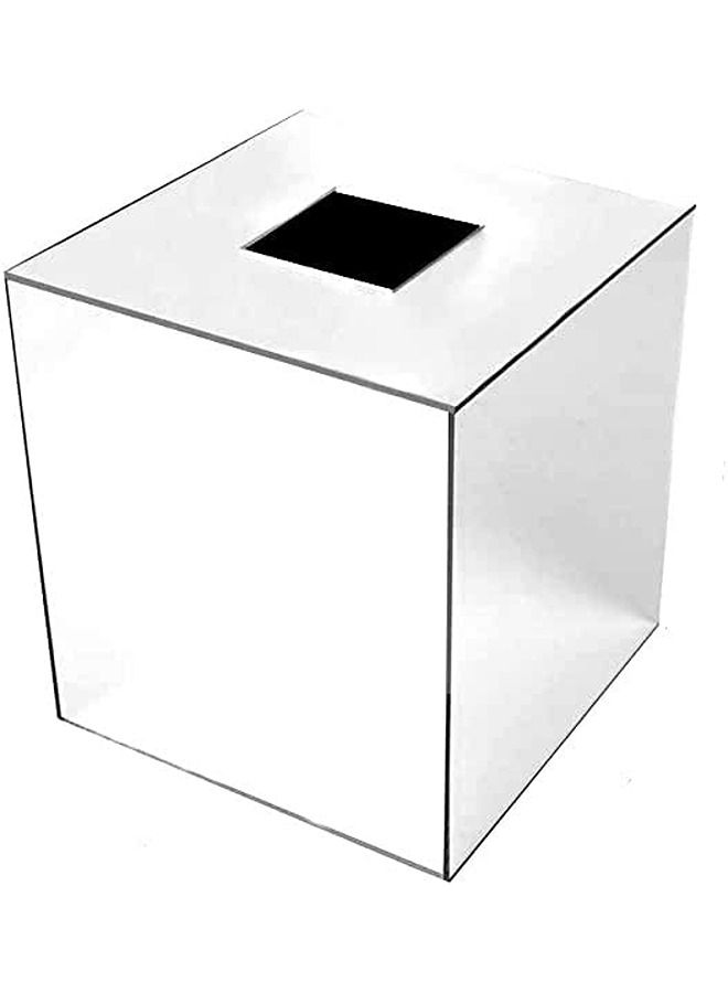 Lamsit Ibdaa LAMSIT IBDAA - Acrylic Tissue Box | Holder Case Storage Case | Mirror Box | Napkin Holder Organizer (Square (14x14x14 cm), Silver Mirror)  - Image 5