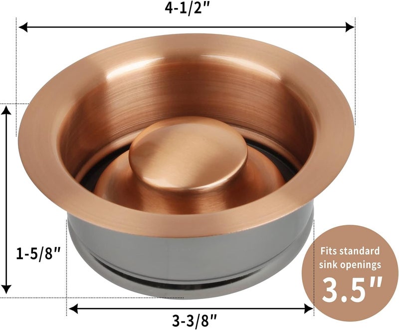 Akicon Kitchen Sink Copper Finish Garbage Disposal Flange Stopper, One Size Disposal Rim, Fit 3-1/2 Inch Standard Sink Drain Hole - Image 5