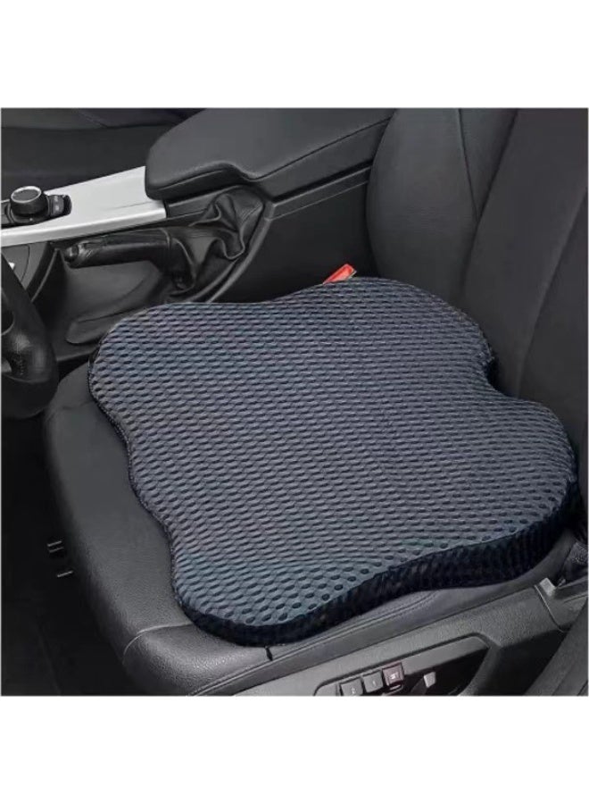HALAMODO وسادة مقعد سيارة من رغوة الذاكرة الكثيفة الناعمة للقيادة - وسادة مقعد لسائق السيارة بتصميم إسفين وظهر مرتفع لتوسيع الرؤية، توفر الراحة للظهر السفلي - Image 2