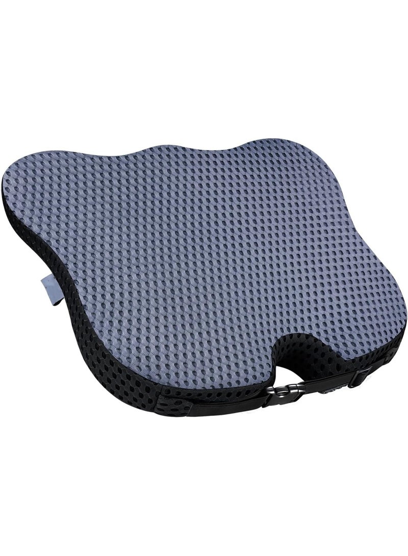 HALAMODO وسادة مقعد سيارة من رغوة الذاكرة الكثيفة الناعمة للقيادة - وسادة مقعد لسائق السيارة بتصميم إسفين وظهر مرتفع لتوسيع الرؤية، توفر الراحة للظهر السفلي - Image 1