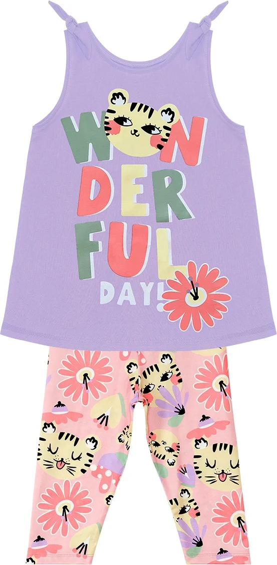 Denokids Wonderful Cat Girl Tunic Tights Set