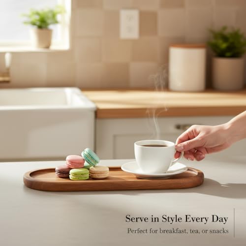 GinSent Wooden Decorative Trays 2PCS Farmhouse Wood Trays Bathroom Vanity Bathroom Counter Wood Tray Home Rustic Decor Trays, Bath Tray Countertop, Wooden Plates for Decorative Vanity Decor - Image 4