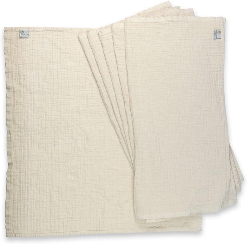 OsoCozy Organic Muslin Flat Cloth Diapers  Made of Ecologically Friendly Soft Absorbent Double Layered 100 Organic Cotton 6 Pack OneSize Fits 1230 Pounds - Image 1