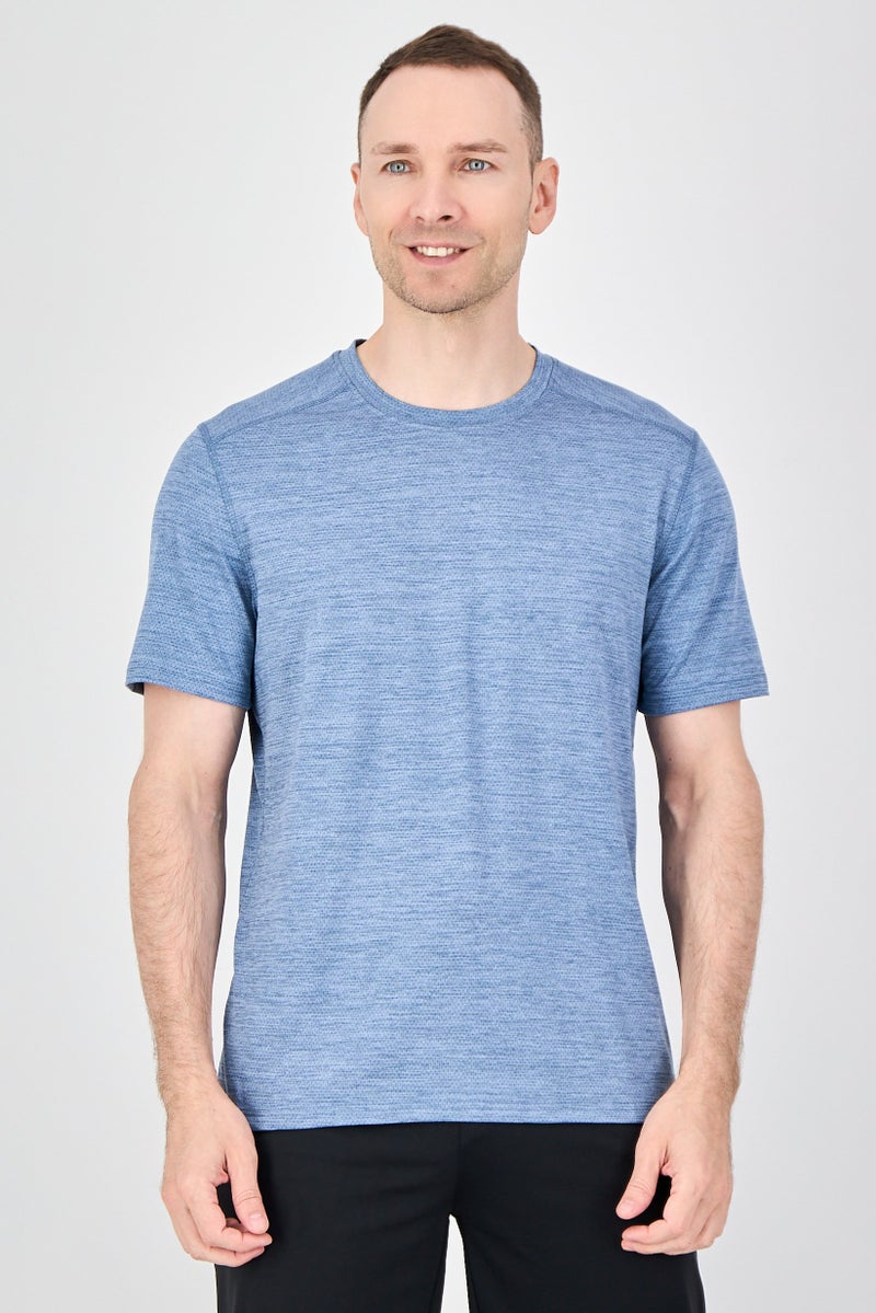 MOTION Men Sportswear Fit Short Sleeve Training T-Shirt, Slate Blue - Image 1