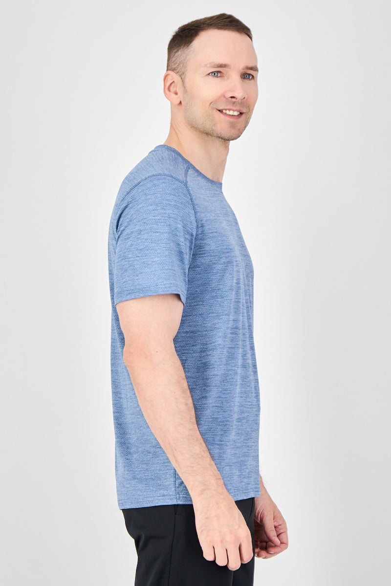 MOTION Men Sportswear Fit Short Sleeve Training T-Shirt, Slate Blue - Image 2