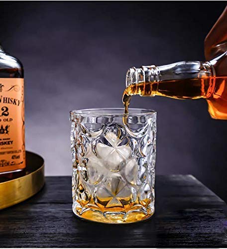 MZP Italin Premium Luxury Glass Luxury Iceberg Design Set of 4 Whiskey Scotch Bourbon Old Fashioned Cocktail Glasses Whisky Gift for Men Bar Glass 300 ML 12 no4 - Image 2
