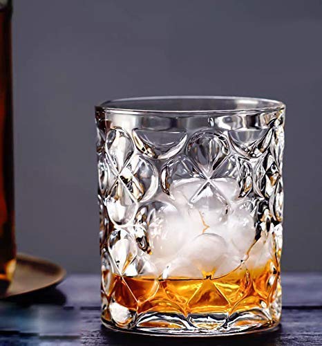 MZP Italin Premium Luxury Glass Luxury Iceberg Design Set of 4 Whiskey Scotch Bourbon Old Fashioned Cocktail Glasses Whisky Gift for Men Bar Glass 300 ML 12 no4 - Image 3