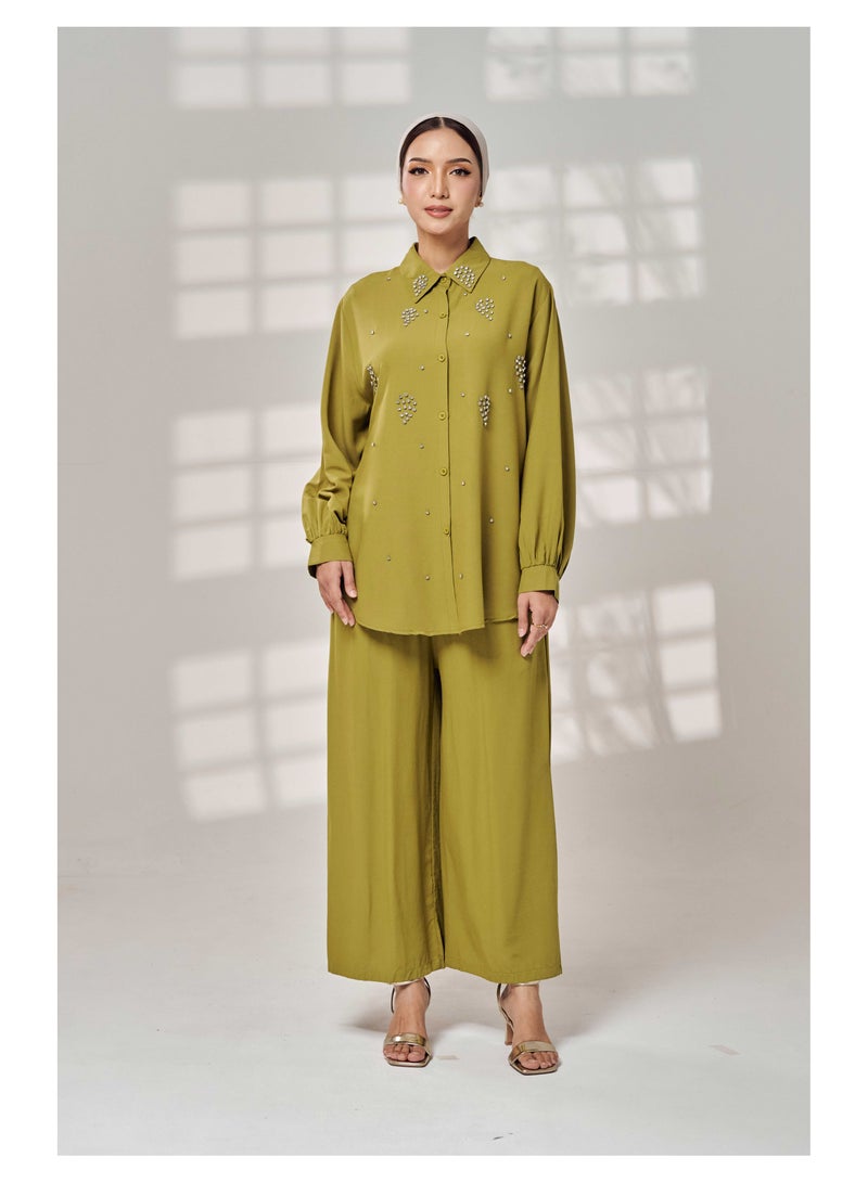 She Dazzle Evalina Set in Moss Green - Image 1