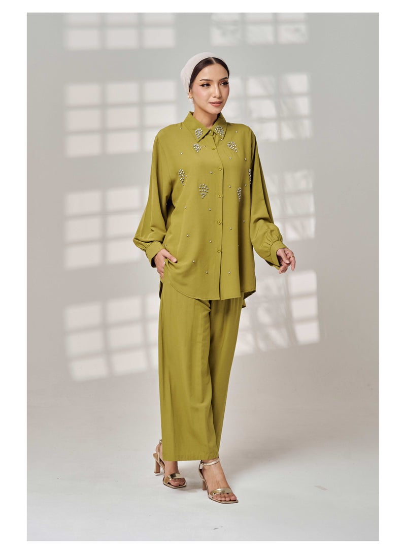She Dazzle Evalina Set in Moss Green - Image 2