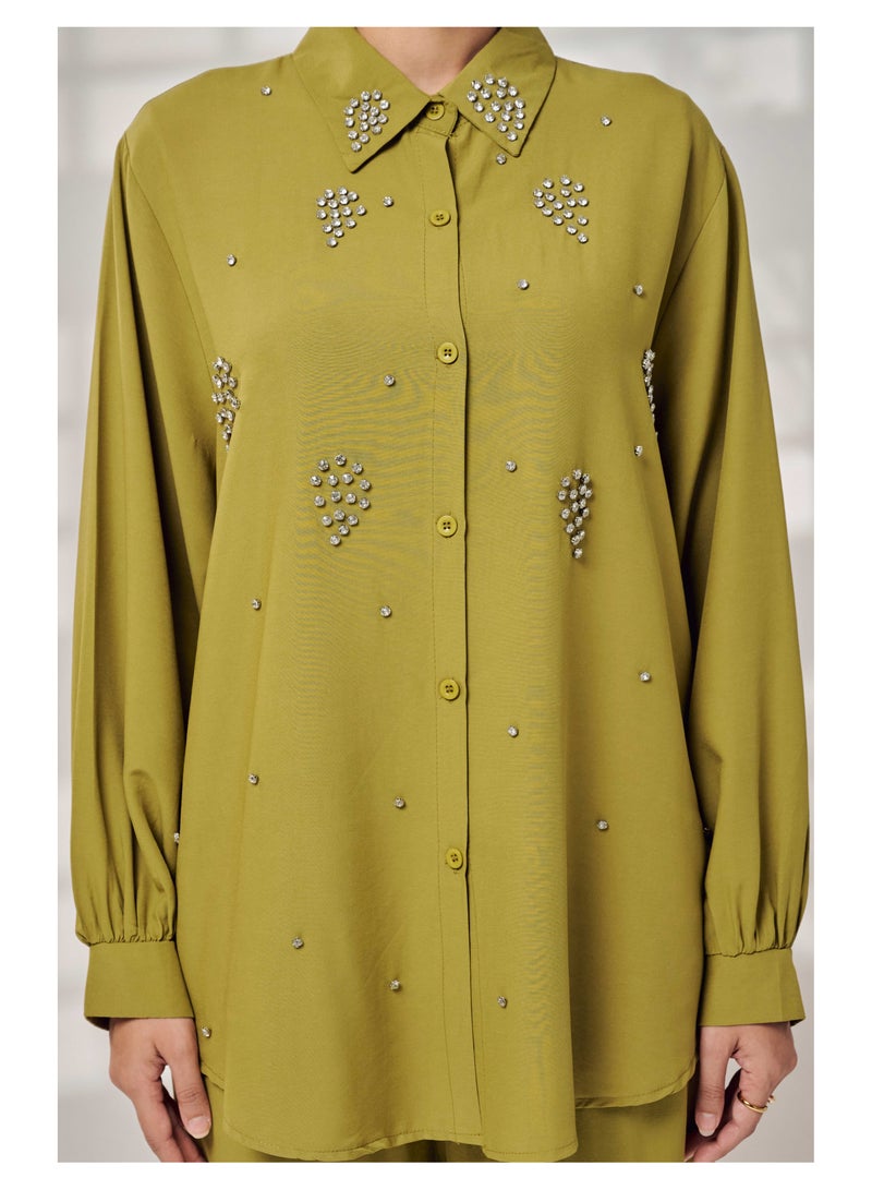 She Dazzle Evalina Set in Moss Green - Image 4
