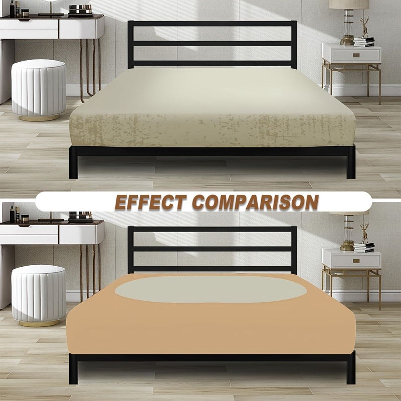 Coffee Brown Bed Skirt High Elasticity Four Sided Design Ultra Soft Anti Slip Dust Proof All Season Bedroom Living Room Decor 35.43 by 78.74 Inches - Image 4