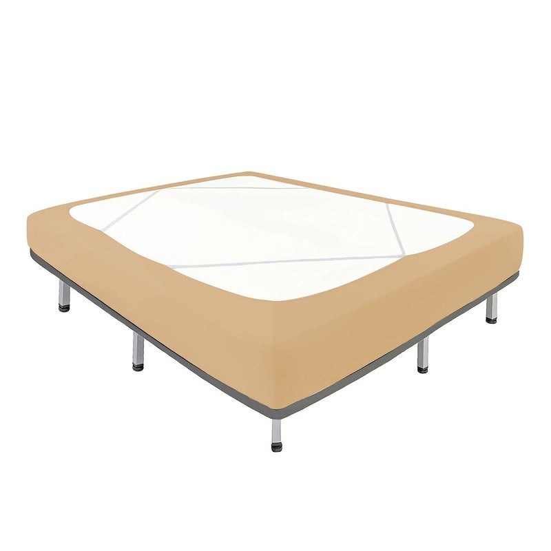 Coffee Brown Bed Skirt High Elasticity Four Sided Design Ultra Soft Anti Slip Dust Proof All Season Bedroom Living Room Decor 35.43 by 78.74 Inches - Image 5