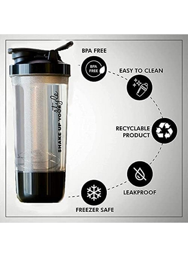 SADAGUN SADAGUN Pro Shaker Bottle 600ml | Leak-Proof BPA-Free Gym Shaker with Storage Compartment & Stainless Steel Blender Ball - Protein Or Powder Shake Bottle for Men & Women (Multicolor)  - Image 5