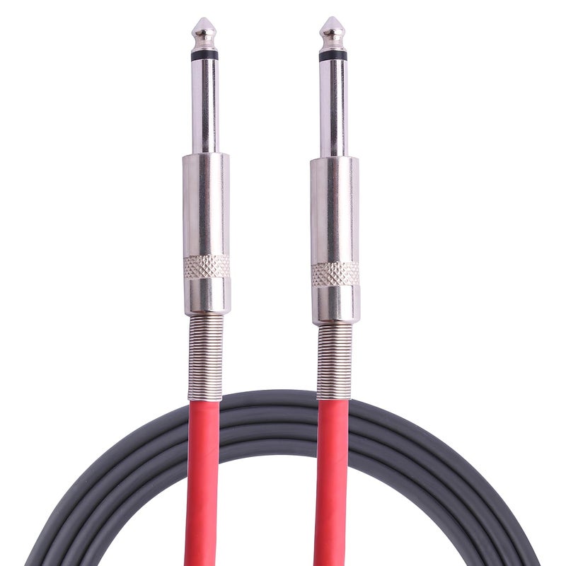 EKAAZ كابل جاك مونو 6.35 مم 1/4" TS – كابل باتش جيتار/كابل آلة موسيقية، ذكر إلى ذكر (5م) - Image 1